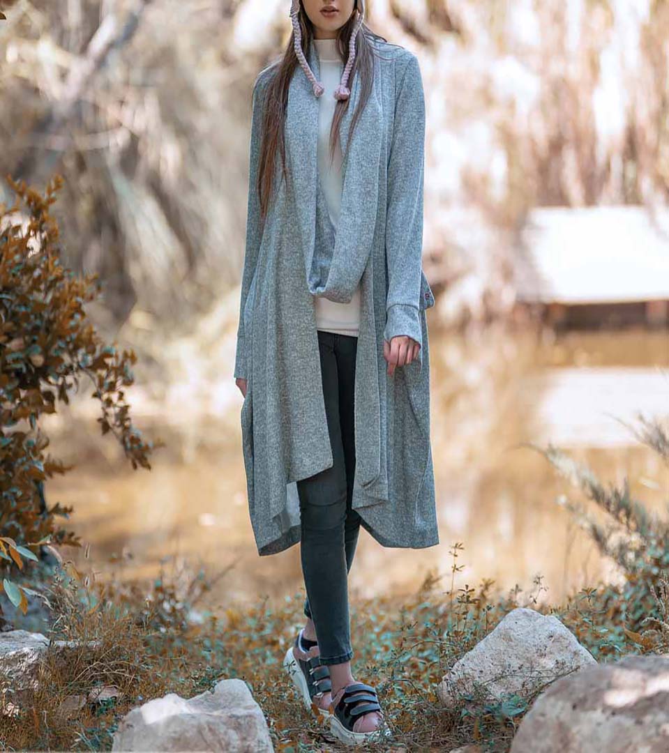 پالتو پاییزه 71732 طوسی روشن آر 1