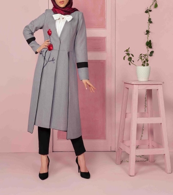 مانتو تاپ تونیکی 71797 طوسی تیره آر 1