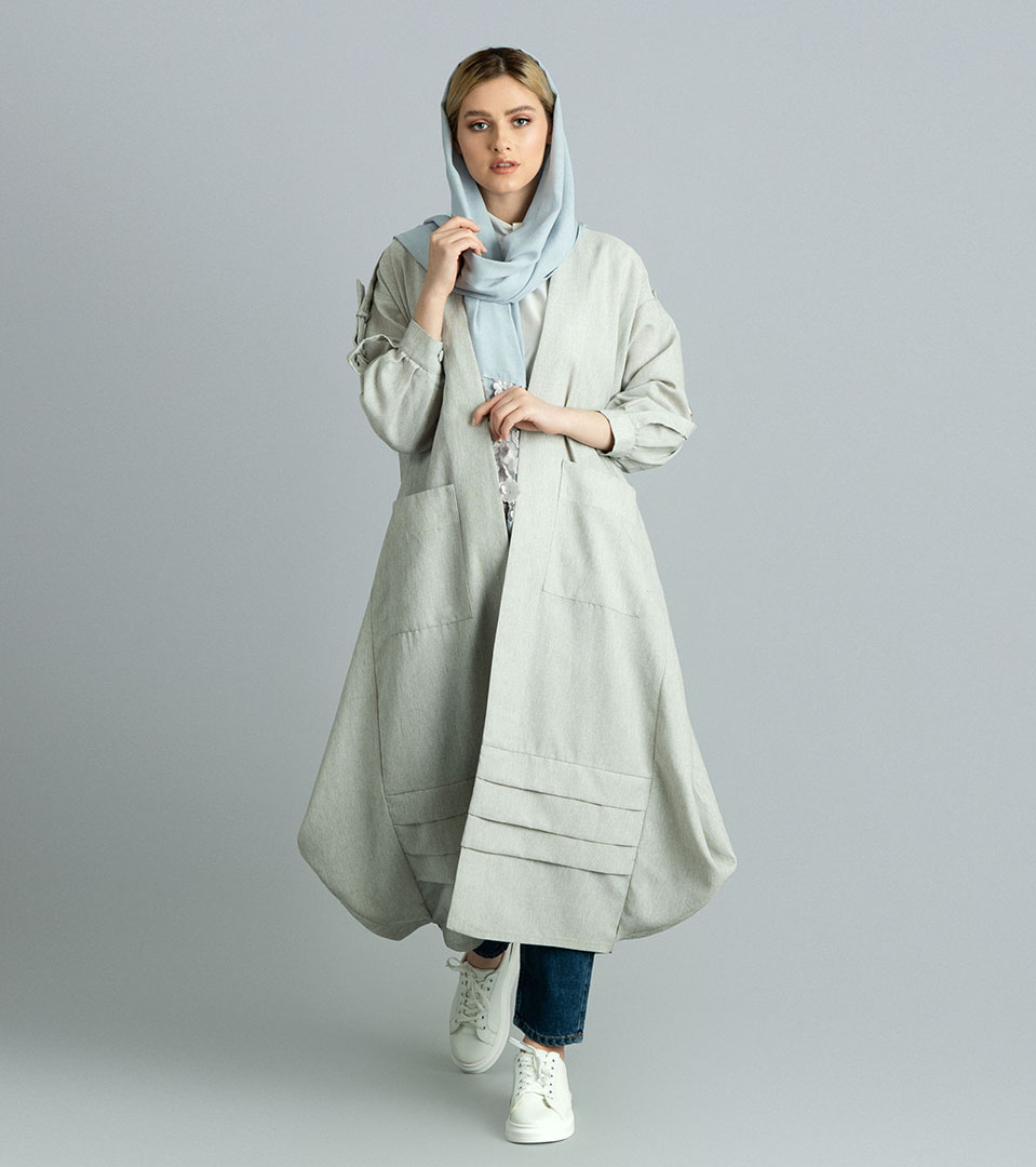 مانتو 71925سفید مشکی آر 5